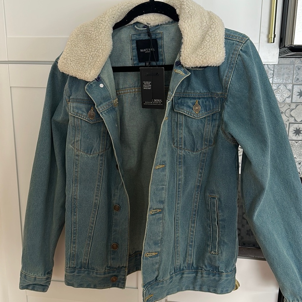 Brave Soul London fur lined jean jacket